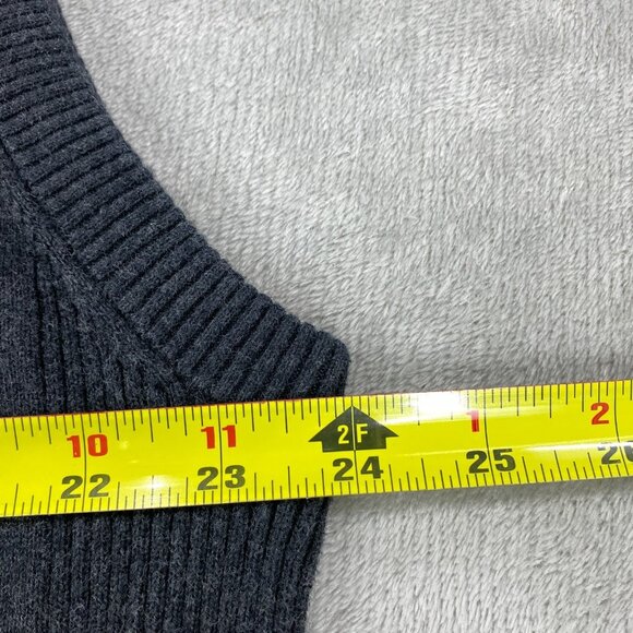 Oscar De La Rerta Vest Sweater Mens XL Gray 100% Cotton Ribbed Knit Full Zip - Picture 5 of 10
